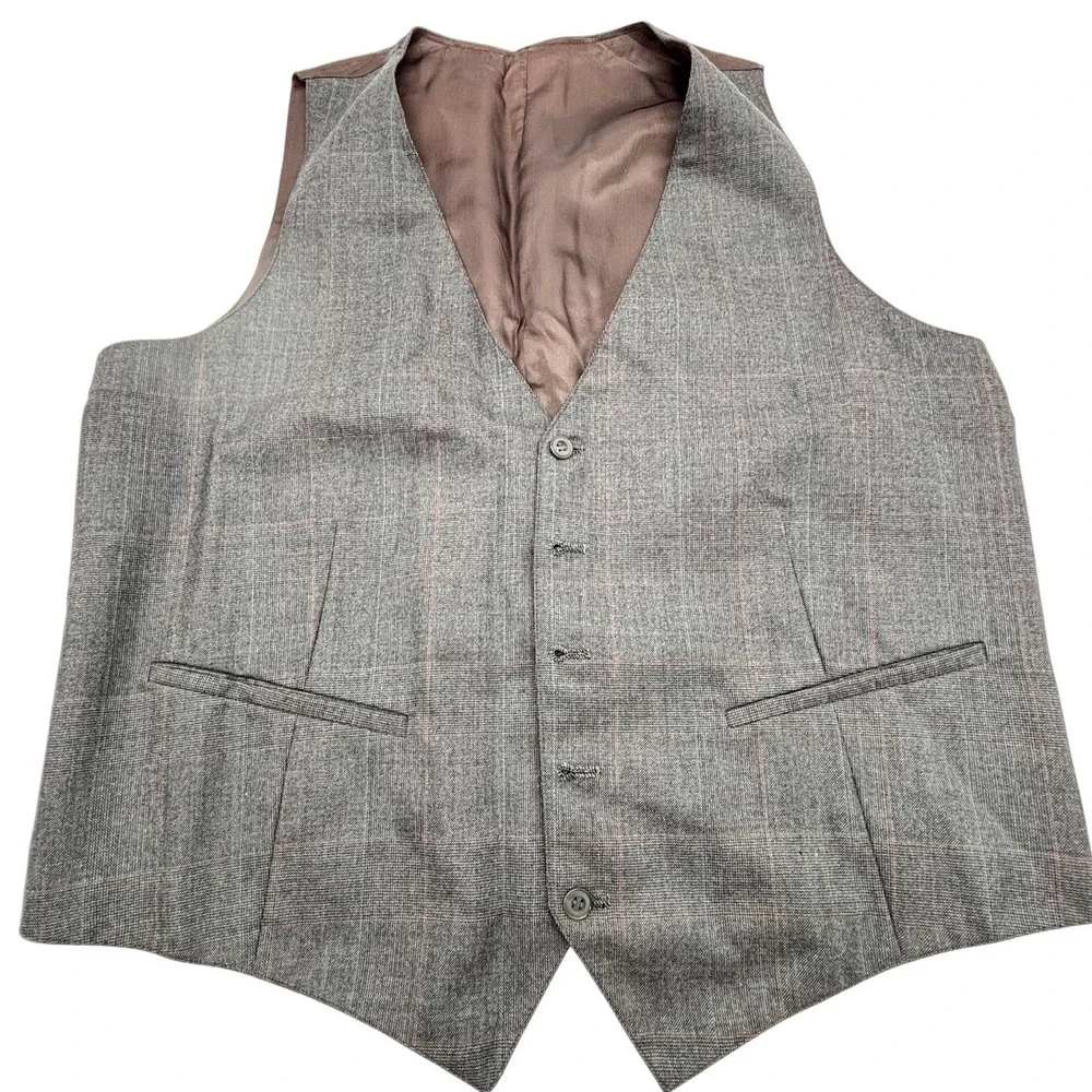 Chang's Tailoring Co Hand Tailored Custom Made 3 PIECE SUIT‎ MEN 46Rx36X30